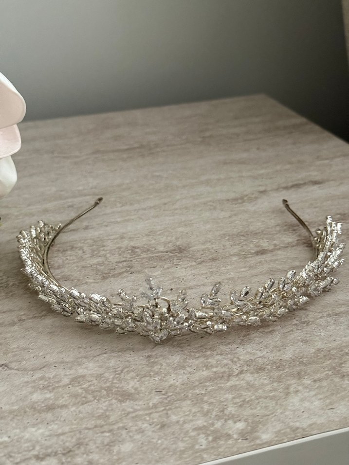 Beyaz Payetli Gelin Tacı - Görsel 4