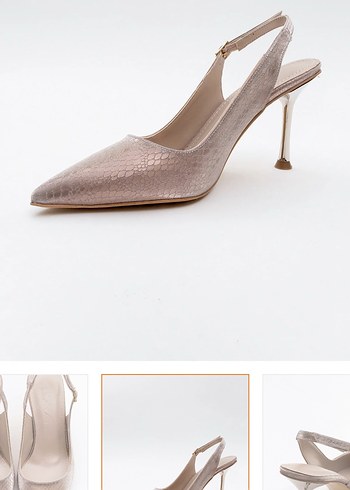 Pembe Parlak Yılan Desenli Stiletto Topuklu Ayakkabı - Görsel 5