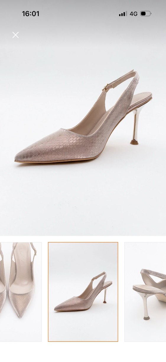 Pembe Parlak Yılan Desenli Stiletto Topuklu Ayakkabı - Görsel 5