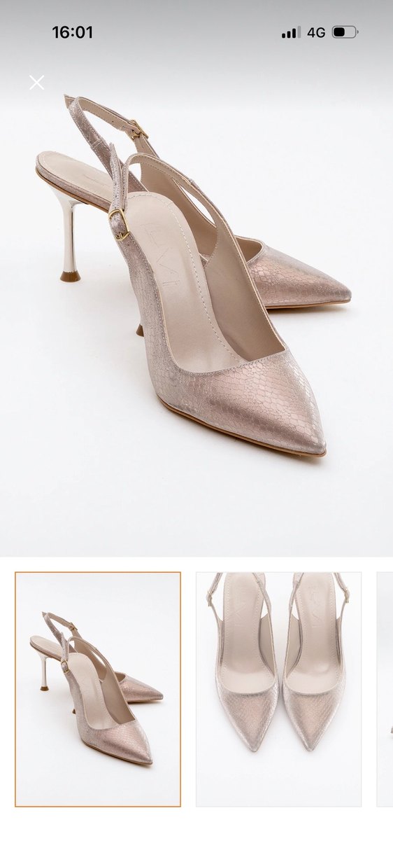 Pembe Parlak Yılan Desenli Stiletto Topuklu Ayakkabı - Görsel 3