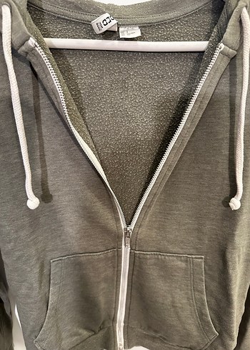 s Beden gri Renk Gri Fermuarlı Kadın Sweatshirt