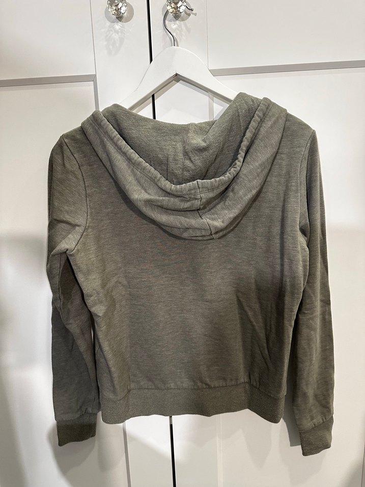 Gri Fermuarlı Kadın Sweatshirt - Görsel 4