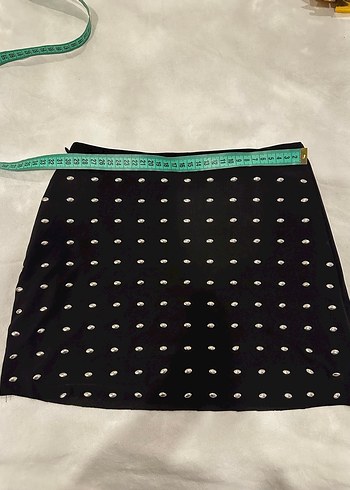 Siyah İşlemeli Mini Etek - Görsel 2