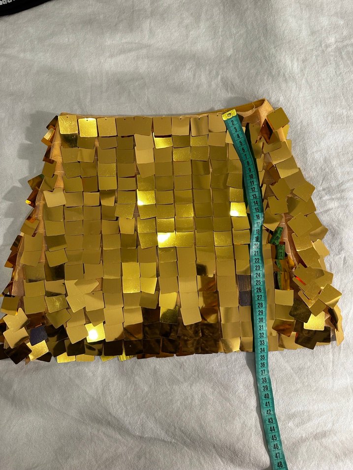 Parlak Altın Payetli Mini Etek - Görsel 3