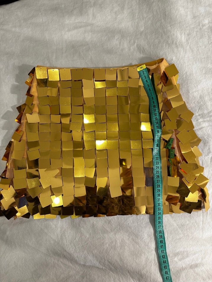 Parlak Altın Payetli Mini Etek - Görsel 4