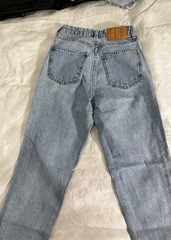 Kadın Gri Denim Midi Boy Rahat Kesim Jean - Görsel 5