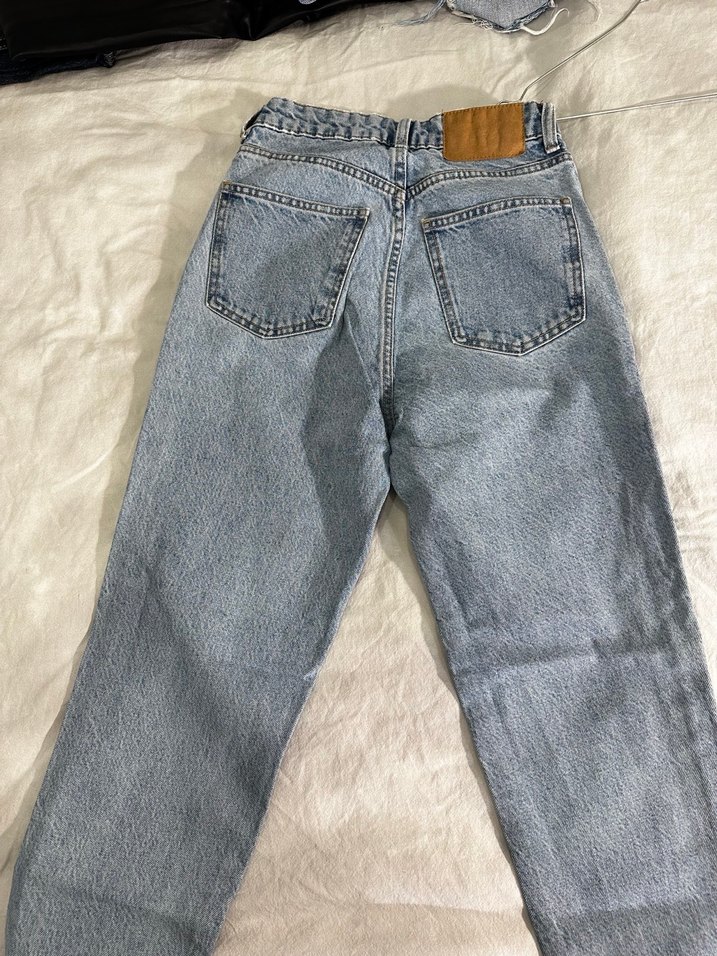 Kadın Gri Denim Midi Boy Rahat Kesim Jean - Görsel 5