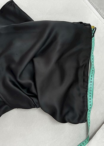 Siyah Saten Straplez Drapeli Mini Büstiyer - Görsel 2