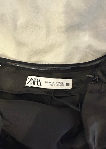 Siyah Saten Straplez Drapeli Mini Büstiyer - Görsel 5