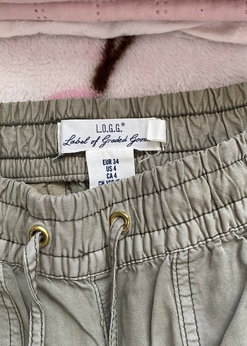 Kadın Bej Pamuk Rahat Kesim Düğmeli Pantolon - Görsel 3