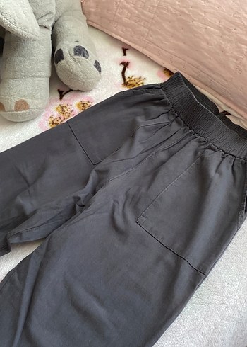 Gri Kadın Pamuklu Salaş Kumaş Pantolon - Görsel 3