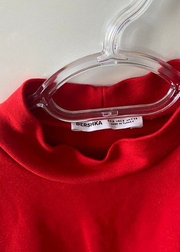 Kolsuz Kırmızı Yüksek Yaka Body - Görsel 3