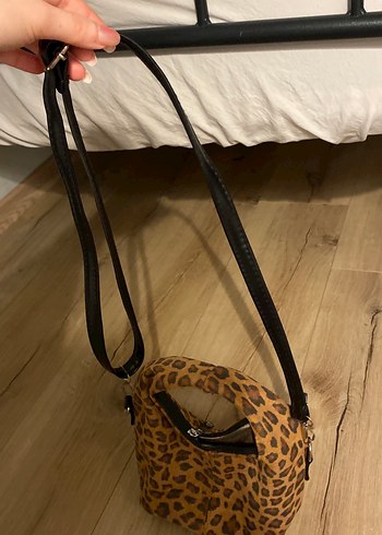 Kahverengi Leopar Desenli Deri Kadın Çanta - Görsel 3