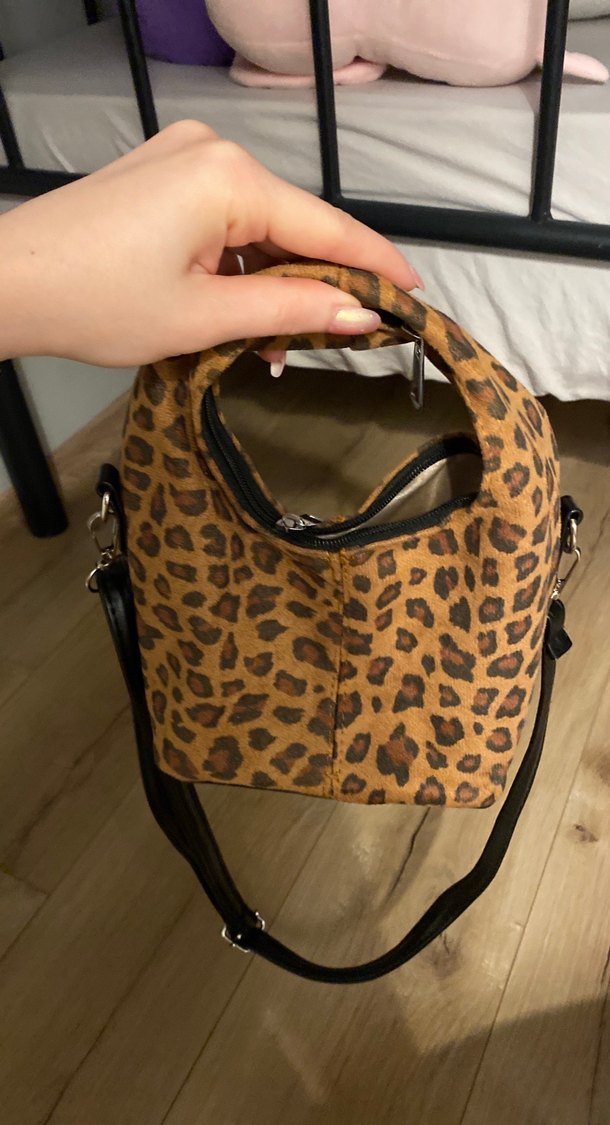 Kahverengi Leopar Desenli Deri Kadın Çanta - Görsel 2