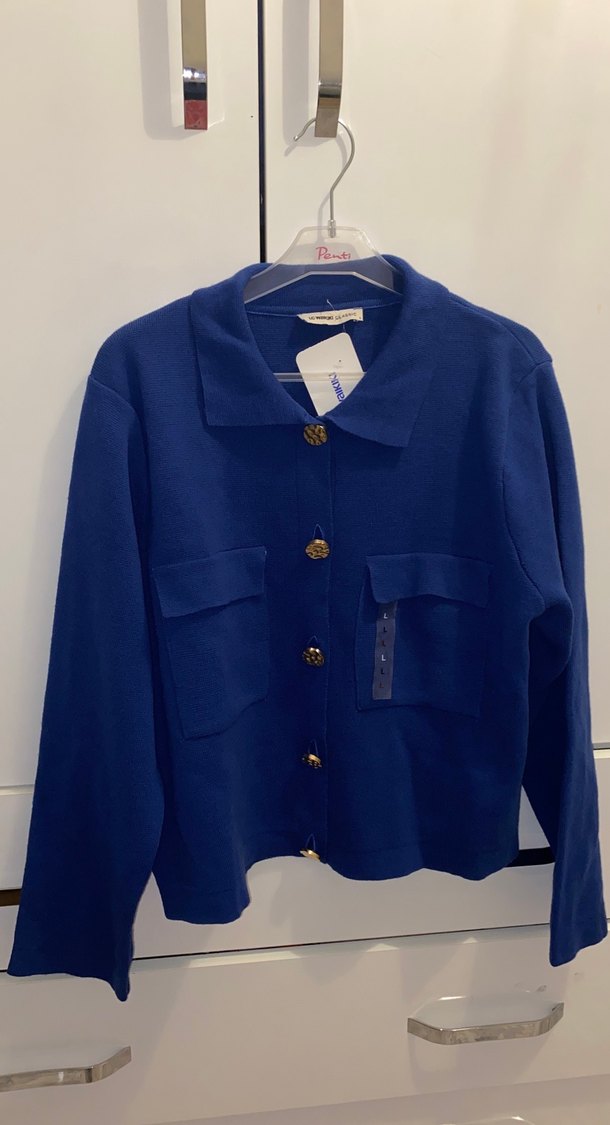 Düğmeli Lacivert Kadın Hırka - Görsel 2