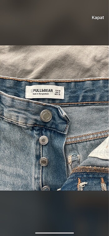 38 Beden mavi Renk Pull&Bear Jean Shorts