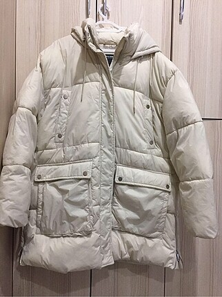 Pul & Bear Beyaz Şişme Mont