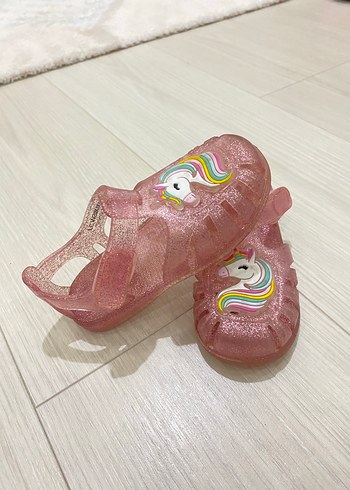 Pembe Parlak Unicorn Desenli Kız Terlik - Görsel 3
