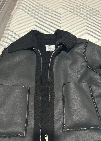 Deri Siyah Kadın Ceket Midi Boy Fermuarlı - Görsel 2