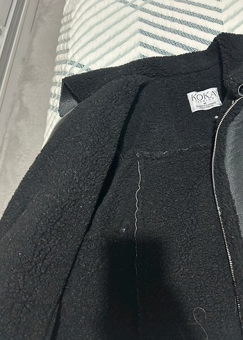 Deri Siyah Kadın Ceket Midi Boy Fermuarlı - Görsel 3