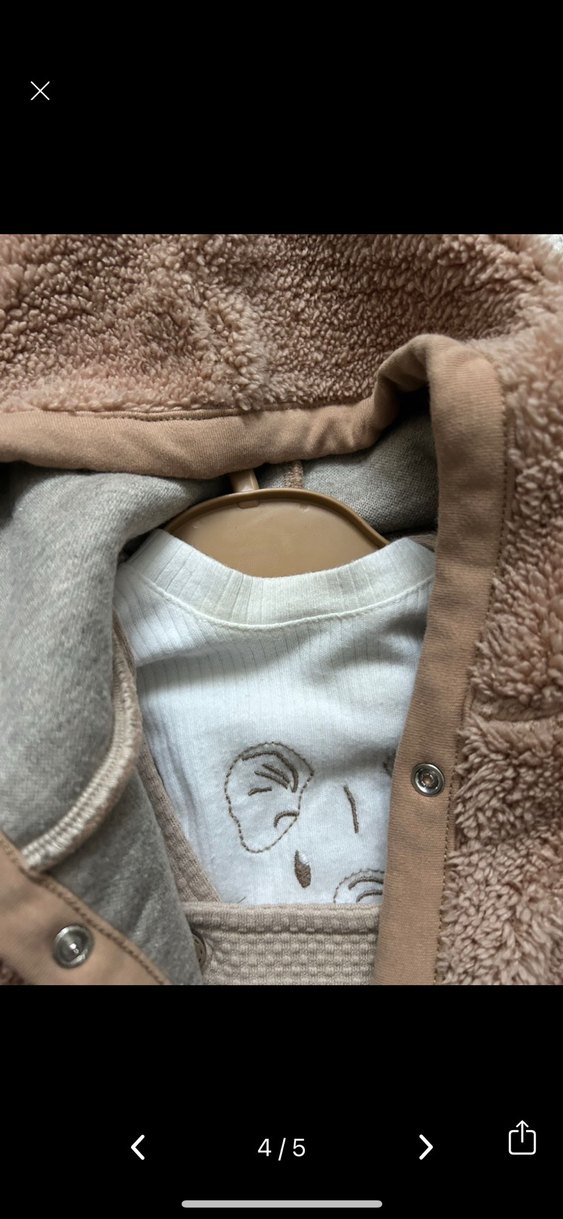 Kahverengi Kapüşonlu Bebek Montu - Görsel 2