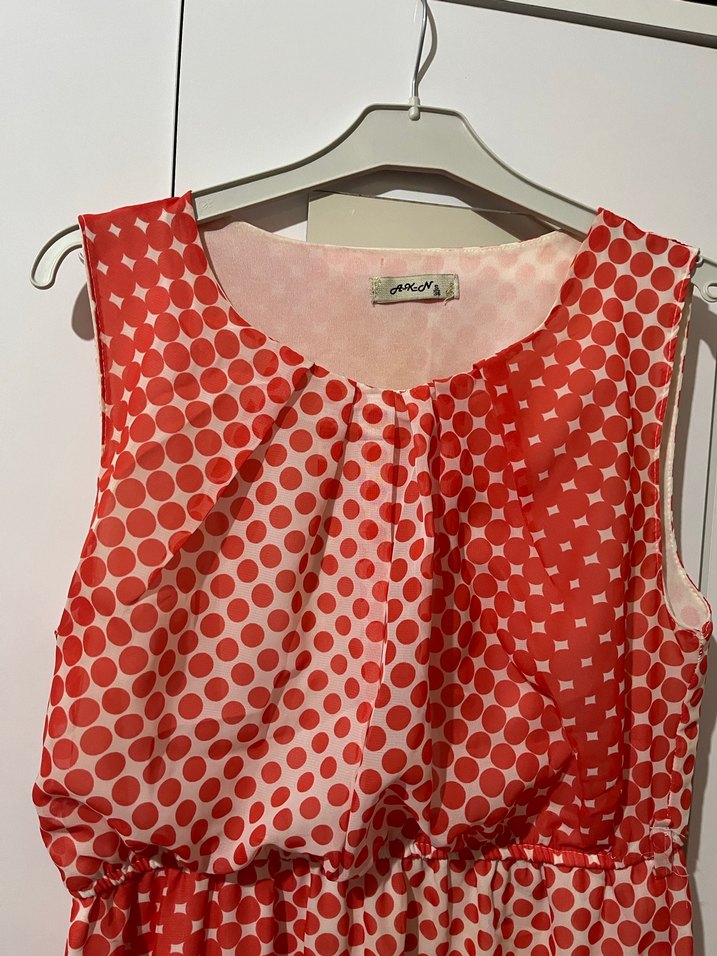 Kırmızı Uzun Kollu Bohem Elbise - Görsel 2