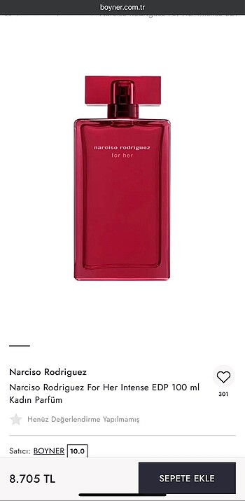  Beden Renk Narciso rodriguez for her intense