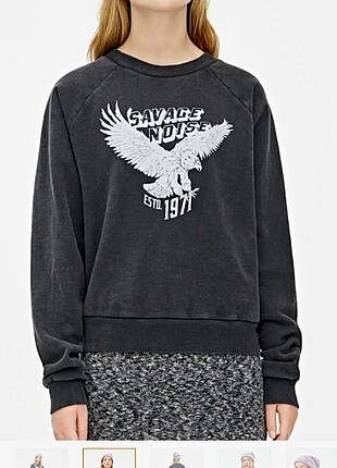 Pull and Bear kartal görselli sweat