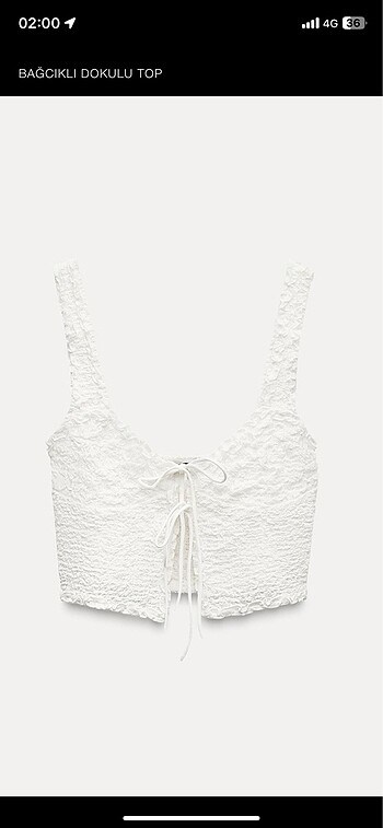 Zara bağcıklı dokulu top