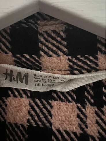12-13 Yaş Beden H&M kareli gömlek kız çocuk