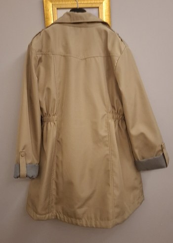 Bej Midi Boy Kadın Yağmurluk - Görsel 3