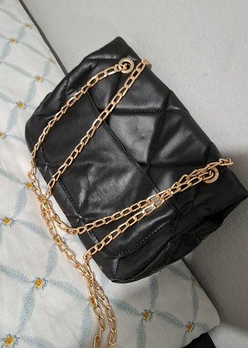 Siyah Kapitone Deri Kadın Çanta - Görsel 2