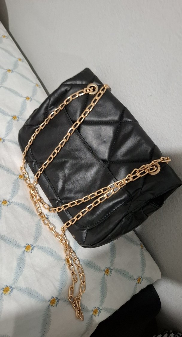 Siyah Kapitone Deri Kadın Çanta - Görsel 2