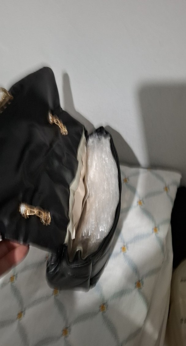 Siyah Kapitone Deri Kadın Çanta - Görsel 4