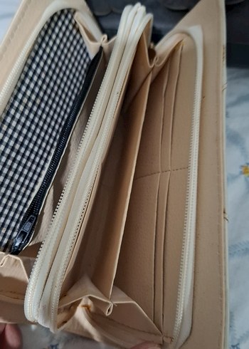 Gri Deri Fermuarlı Kadın Portföy Cüzdan - Görsel 3