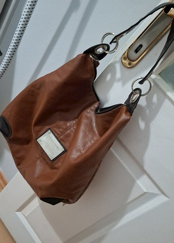 Kahverengi Deri Tokalı Kadın Çanta - Görsel 2