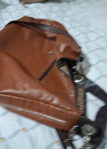 Kahverengi Deri Tokalı Kadın Çanta - Görsel 5