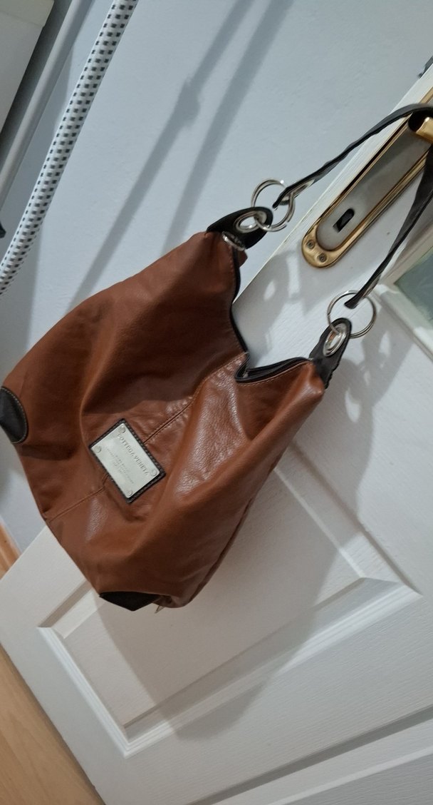 Kahverengi Deri Tokalı Kadın Çanta - Görsel 2