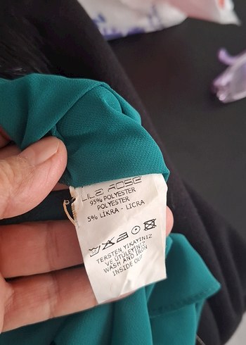 Kadın Turkuaz Uzun Suni Kürk Detaylı Elbise - Görsel 4