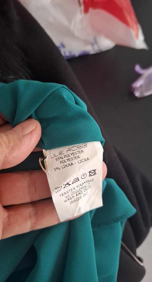 Kadın Turkuaz Uzun Suni Kürk Detaylı Elbise - Görsel 4