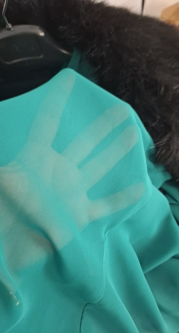 Kadın Turkuaz Uzun Suni Kürk Detaylı Elbise - Görsel 5