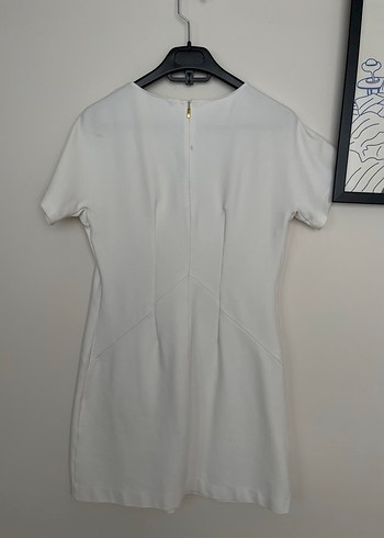 Beyaz Kısa Kollu Basic Elbise - Görsel 3