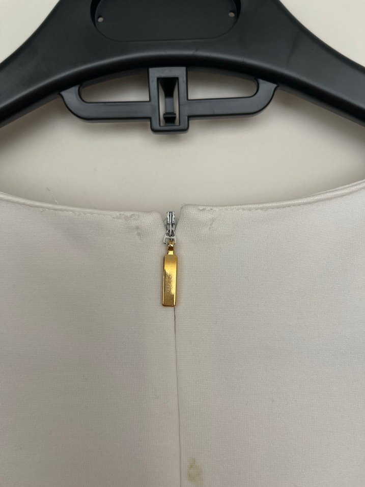 Beyaz Kısa Kollu Basic Elbise - Görsel 4