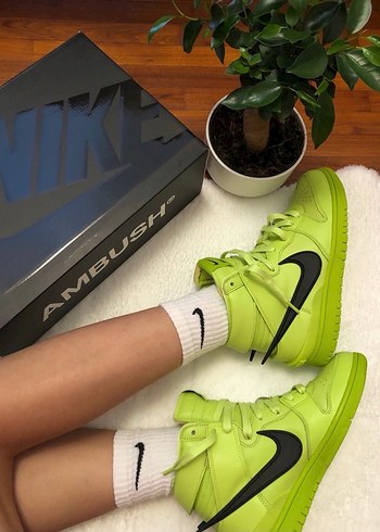 Nike x AMBUSH Dunk High yeşil sneakers - Görsel 4