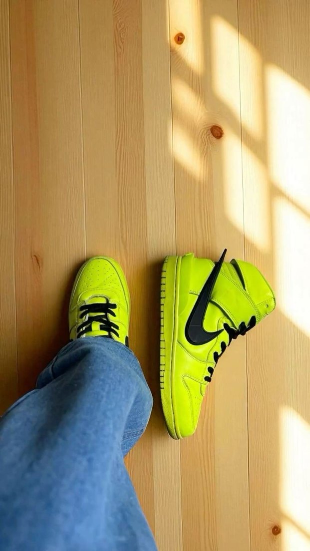 Nike x AMBUSH Dunk High yeşil sneakers - Görsel 3