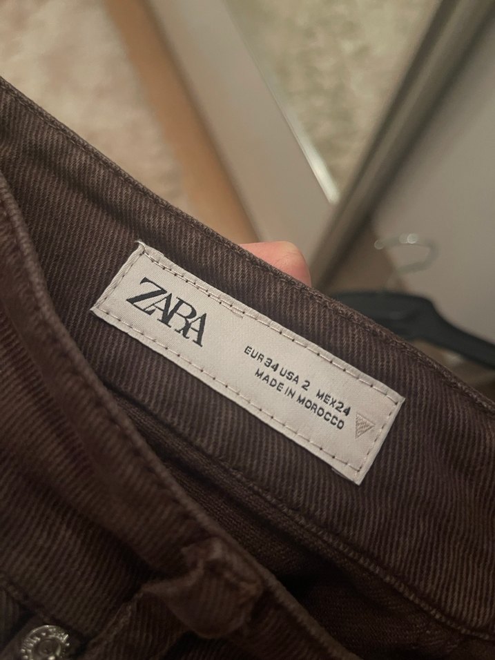 Zara Kahverengi Jean - Görsel 4
