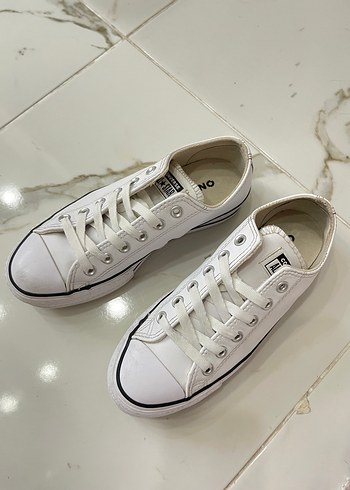 37,5 Beden beyaz Renk Beyaz Kalın Taban Deri Converse