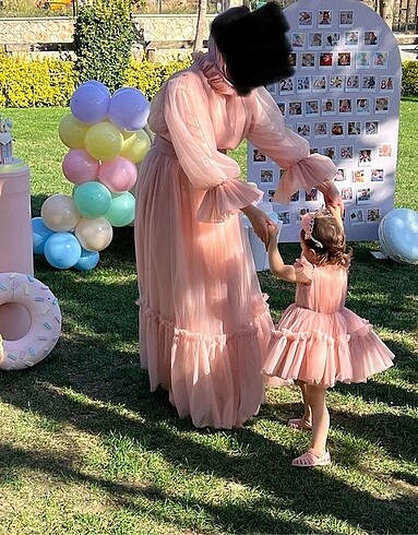 Anne kız abiye elbise