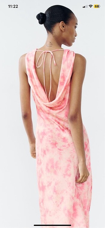 xs Beden ZARA SATEN TIE DYE ELBİSE