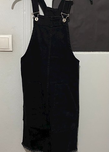 Siyah Kemerli Midi Kolsuz Kadın Tulum - Görsel 2